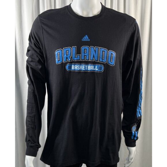 adidas Orlando Magic Primary Logo T Shirt Black Blue XL basketball 77-36 - Picture 1 of 10